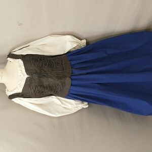Real Leather Bodice Vest Front Corset Lacing Look Tie Shoulders sz 3x w 49" Bust